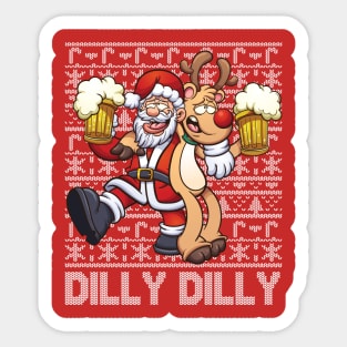 Ugly Christmas Sweater Dilly Dilly Sticker